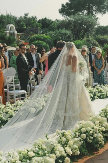 2 layers drop floating cathedral lace wedding veil with a blusher, custom made your veil